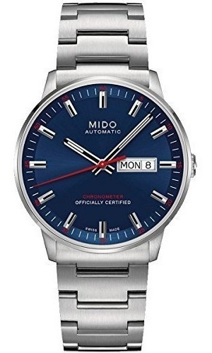 Mido M0214311104100 Commander Reloj Para Hombre Dial Azul Ca