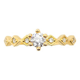 Anillo Solitario Rombos Oro Italiano 18k Ley 750