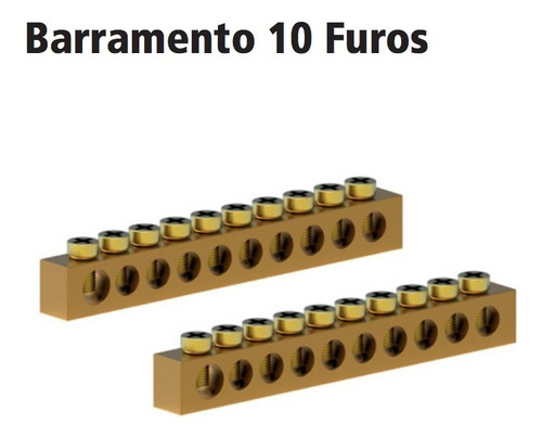 4x Kit Barramento Tigre 10 Din Universal Neutro + Terra