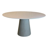 Mesa De Jantar Cone Oval 198x122 Cm Tampo Laca Branca