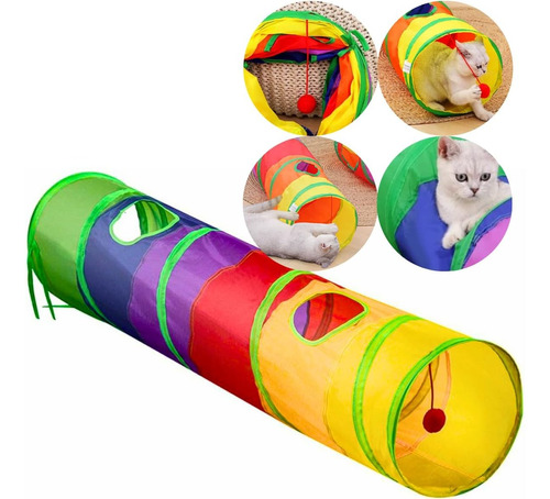Brinquedo Para Pets Túnel Labirinto Para Gatos Colorido Top