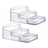 2 Organizadores Transparente Multiuso Triplo 26x16x10cm