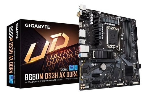 Placa Mãe Gigabyte B660m Ds3h Ax Intel Lga 1700 Ddr4, M.2 Nvme Cor Preto