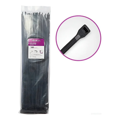 100 Cinchos de Nylon Negro 4.8mm x 36cm Enson ENS-CH360B Paquete | MercadoLibre