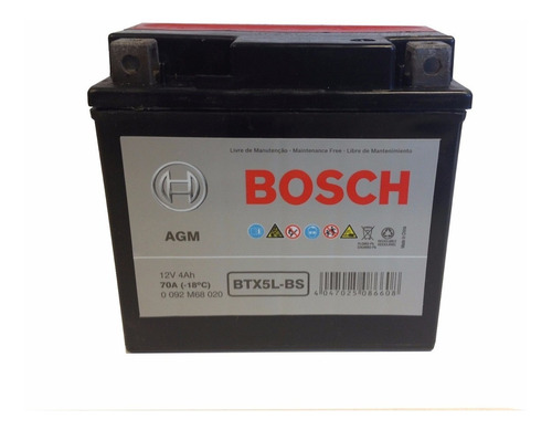Bateria Moto Bosch Btx5l Ytx5l-bs S2 New Titan Biz 125 Fas