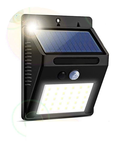 Lampara Solar Luz Led Reflector Jardin Exterior Pared Sensor