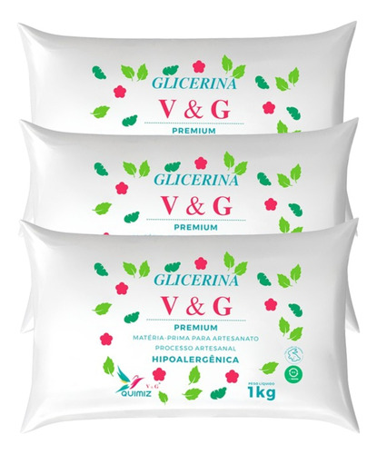 Kit 3 V&g Base Glicerina Fórmula Vegetal Sabonete Natural