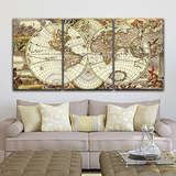 Lienzo Decorativo Para Pared, Mapa Mundial