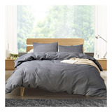 Atsense Duvet Cover Queen, 100% Algodón Lavado, Ju