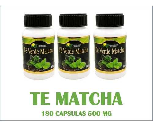 Té Matcha 180 Cápsulas De 500 Mg 100% Natural