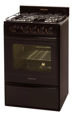 Cocina Volcan 89653v A Gas/eléctrica 4 Hornallas  Marrón 220v Puerta Con Visor