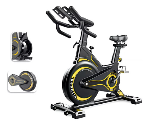 Bike Spinning Ergométrica Bicicleta Profissional C/regulagem Cor Preto/amarelo