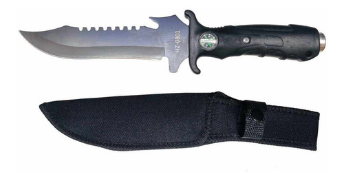 Cuchillo Tactico - Caza -  Aventura - Con Funda Y Brujula -