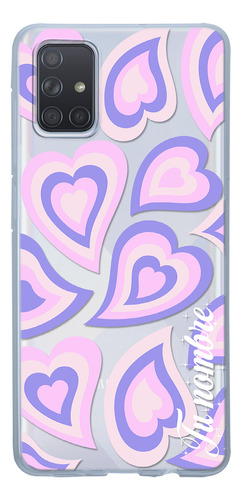 Funda Para Galaxy Para Mujer Corazones Morados Con Nombre