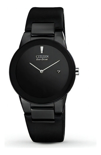 Reloj Citizen Hombre Eco Drive Minimalista Black Au106507e Color De La Malla Negro Color Del Bisel Negro Color Del Fondo Negro