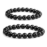 Pulsera De Turmalina Negra 2 Pcs