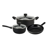 Bateria De Cocina Negra Hudson Valley Teflonada 5 Pz Teflon