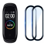 Mica Rígida Para Xiaomi Mi Band 5 Bisel Negro Paq. De 2 Pzas