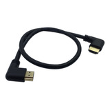 Cerrxian 0.5m High Speed ¿¿hdmi 2.0 Hdmi Ángulo Izquierdo Macho A Hdmi Ángulo Izquierdo Macho Cable Corto Ultra Hd 4k X 