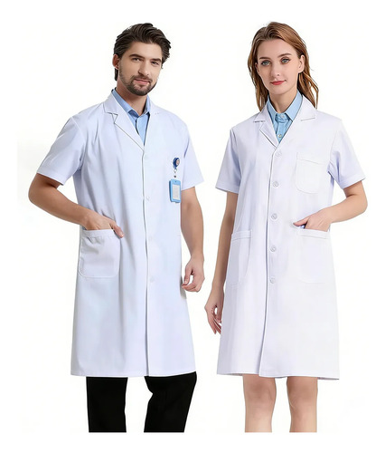 Bata Laboratorio Blanca Uniforme Médico Unisex | MercadoLibre