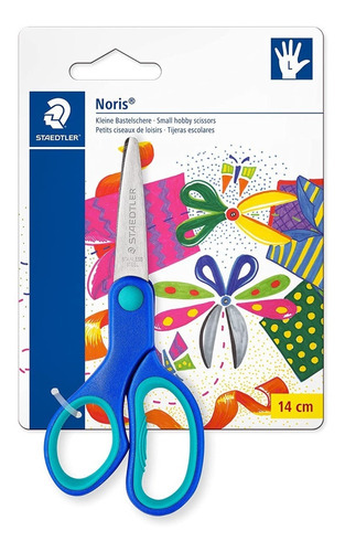 Tesoura Canhota Staedtler Noris De 14 Cm, Cor Azul Roma Point