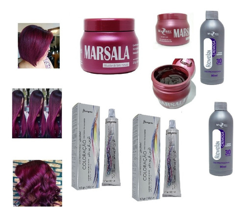  Kit Marsala 2 Tinta 1 Matizad 250g 2 Ox 30v Mairibel Vinho Tom N 66.26 Vinho Marsala