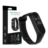 Relógio Inteligente Smartwatch Medidor Cardíaco Calorias M4 Cor Da Caixa Preto Cor Da Pulseira Preto Cor Do Bisel Preto