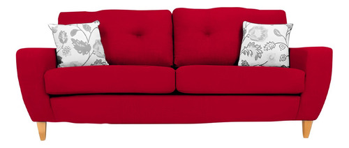 Sofá Sillon Escandia 2 Cuerpos De Pana Mueble Premium Color Rojo