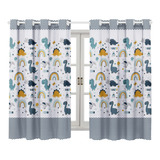 Cortina Estampada Blackout Dino 2,00l X 1,40a Decorativa