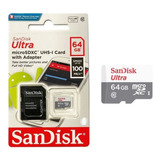 Cartão De Memória Sandisk Ultra 100mb/s 64gb P/câmeras Wi-fi