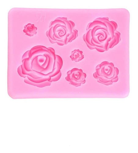 Molde Silicon Rosas Surtido Flores Fondant Pasta Full