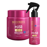 Kit Mais +liso Máscara 250g E Spray Pré-escova Bio Extratus