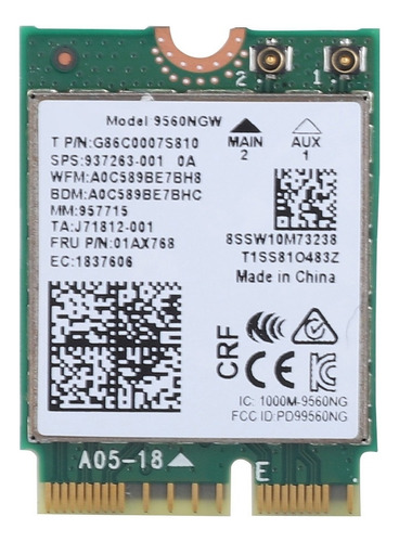 9560ac 9560ngw 1730mbps Tarjeta Inalámbrica 2.4/5g Dual Wif