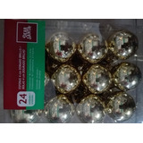 Bochas, Bolas ,adornos Navideños4 Cm X24 Unidades Dorado