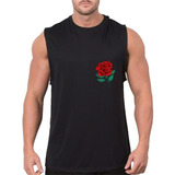 Regata Masculina Algodão Camiseta Flor Rosas Espinho Swag 