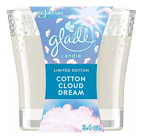 Vela Glade, Ambientador, Sueño De Nube De Algodón, 3.4 Oz