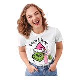 Playera Grinc Y Bougie Pink Navideña Mujer Regalo Navidad 1m