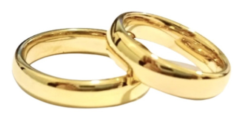 Par Aliança Tungstenio Trad Banho Ouro 5mm Casamento Noivado