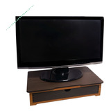 Suporte Para Monitor De Mesa Com Gaveta Preto Mdf Promoção