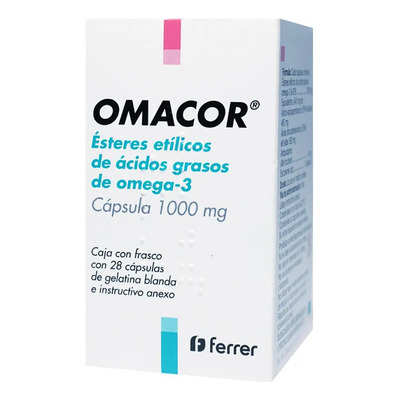 Omacor Cápsulas De Gelatina Blanda 1000 Mg, 28 Cápsulas | Envío gratis