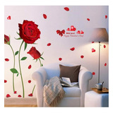 Vinil Decorativo Rosas Rojas Flores Pegatina Pared