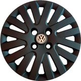 Juego X 4 Tazas Negras De Rueda Volkswagen Gol Trend Power 