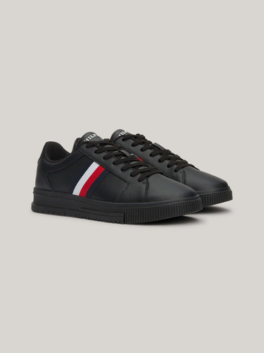 Tenis Negro Essential De Piel De Hombre Tommy Hilfiger