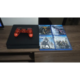 Consola Ps4 Slim 1tb En Caja + 4 Juegos Y Control