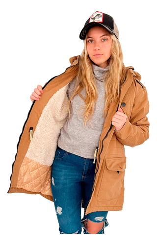 Customs Ba Camperas Mujer Parka Corderito Campera Invierno H