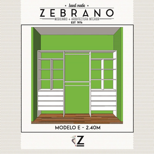 Fabricantes | Interior Placard Mod E 240x60 | Zebrano M+a
