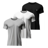 Kit 3 Camisetas Dry Fit Tecido Furadinho Treino Anti Suor