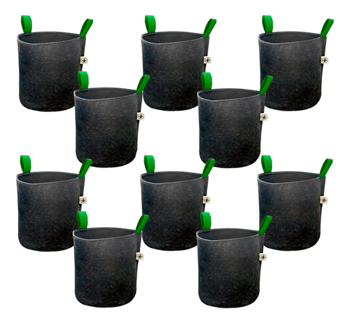 Maceta Tela Geotextil Con Manija 15 L X10 - Morocco Growshop