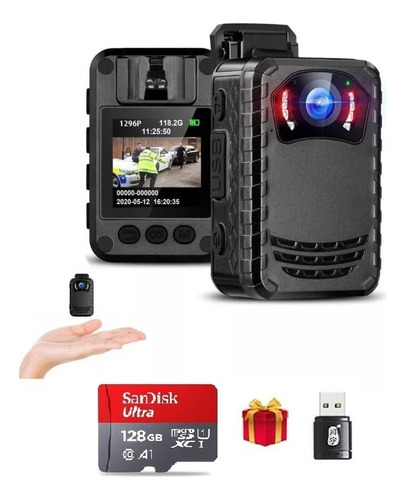 Câmera Espiã 128g Tela Display Discreto Infidelidade Bodycam