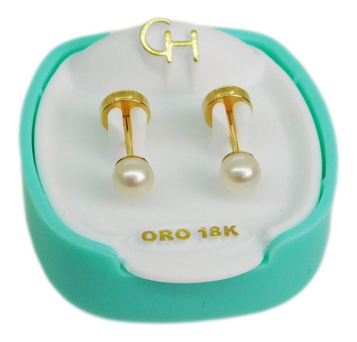 Aros Abridores Oro 18k Marca Ch Perla Cultivo 108 J. Esponda